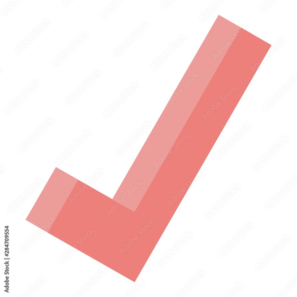 Red approved sign icon. Isometric of red approved sign vector icon for web design isolated on white background