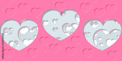 Abstract distributed hearts holes pattern