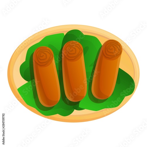 Meat thai food icon. Cartoon of meat thai food vector icon for web design isolated on white background