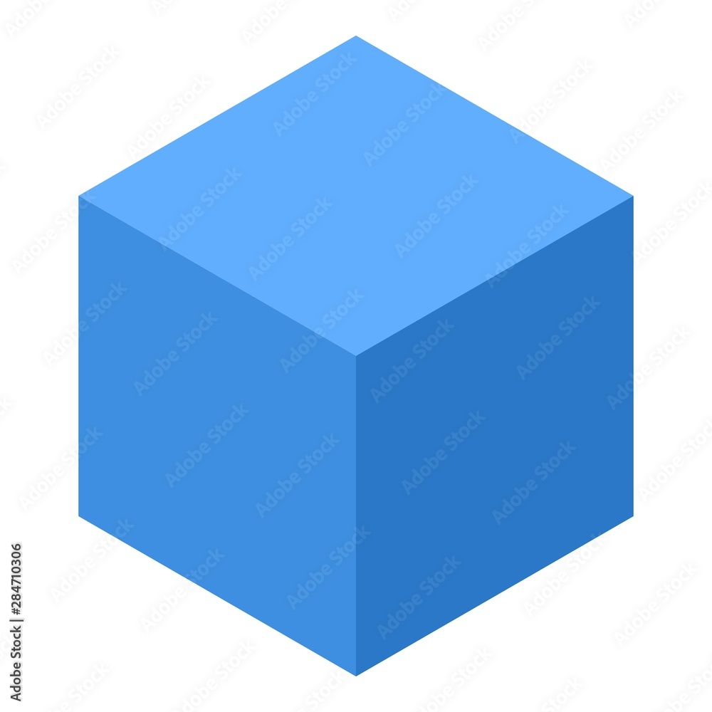 Blue smart cube icon. Isometric of blue smart cube vector icon for web design isolated on white background Blue smart cube icon. Isometric of blue smart cube vector icon for web design isolated on white background