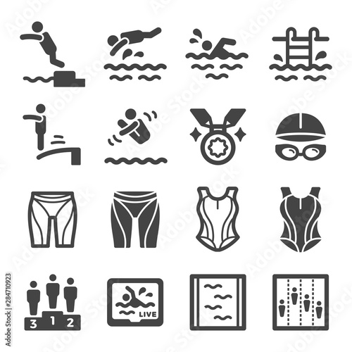 swimming sport and recreation icon set,vector and illustration