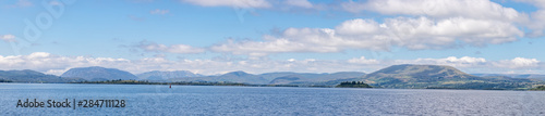 Panorama of Conemara mountains and Lough Corrib