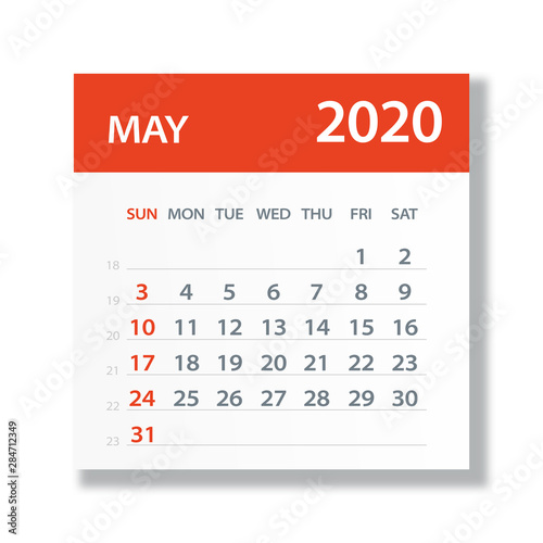 May 2020 Calendar Leaf - Vector Illustration