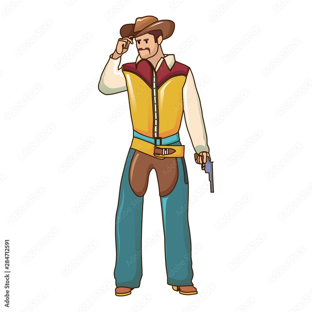 Cowboy icon. Cartoon of cowboy vector icon for web design isolated on white background Cowboy icon. Cartoon of cowboy vector icon for web design isolated on white background