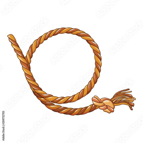 Cowboy rope icon. Cartoon of cowboy rope vector icon for web design isolated on white background