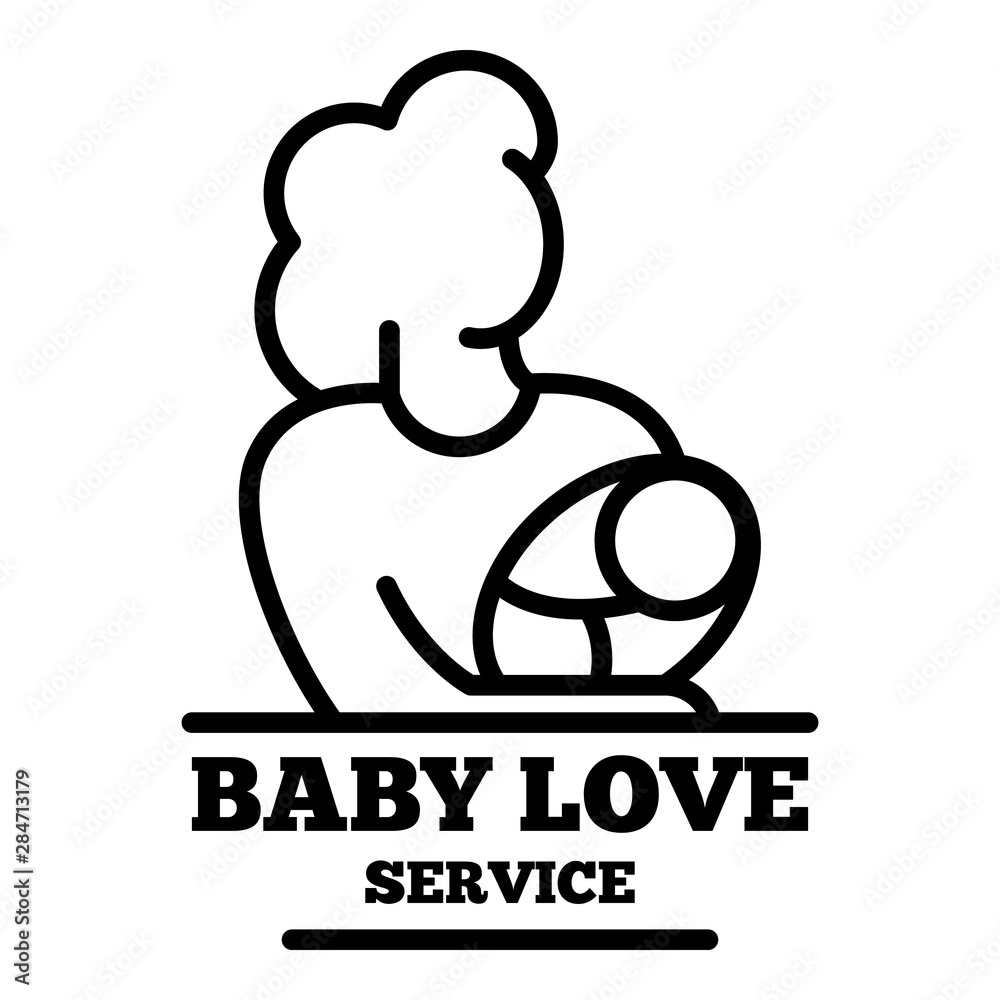 Obraz premium Baby love service icon. Outline baby love service vector icon for web design isolated on white background
