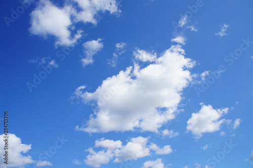 Blue sky with white clouds.