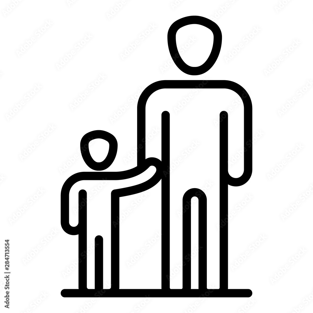 Father kid icon. Outline father kid vector icon for web design isolated on white background Father kid icon. Outline father kid vector icon for web design isolated on white background