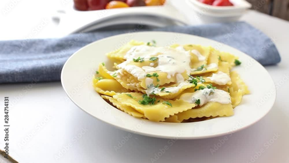 ravioli with sauce and cheese ravioli with sauce and cheese