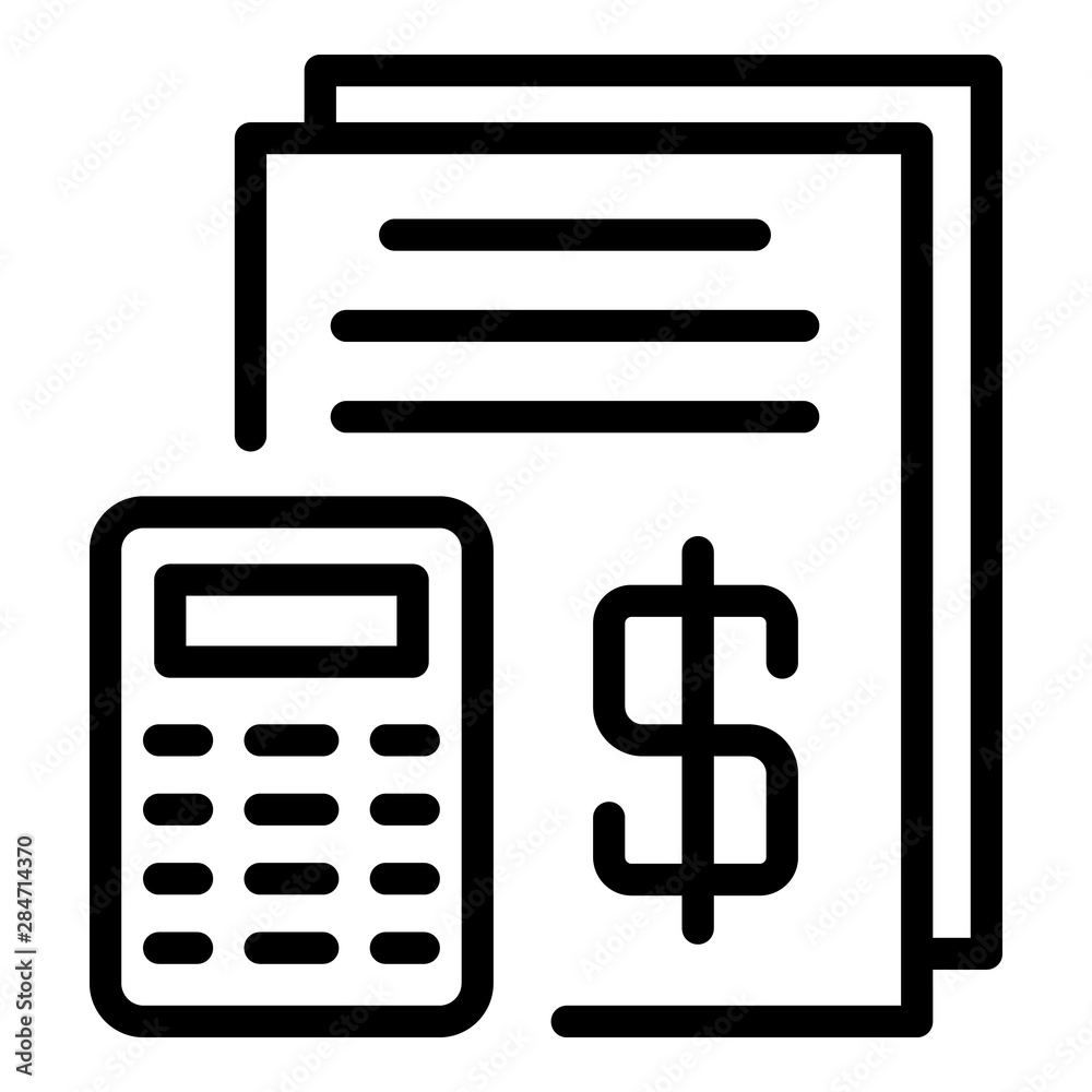 Leasing calculator icon. Outline leasing calculator vector icon for web design isolated on white background Leasing calculator icon. Outline leasing calculator vector icon for web design isolated on white background