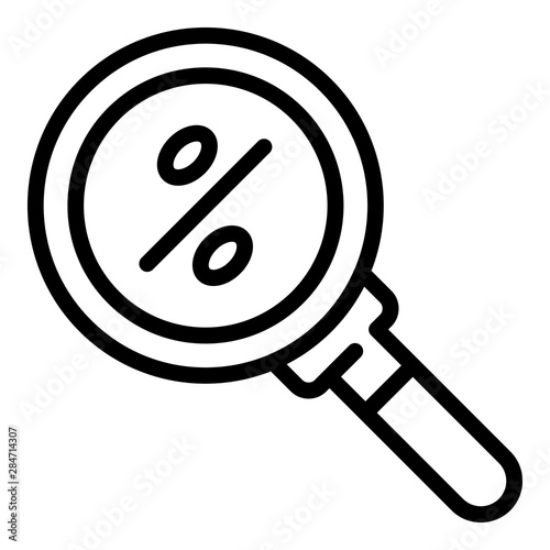 Search good lease percent icon. Outline search good lease percent vector icon for web design isolated on white background