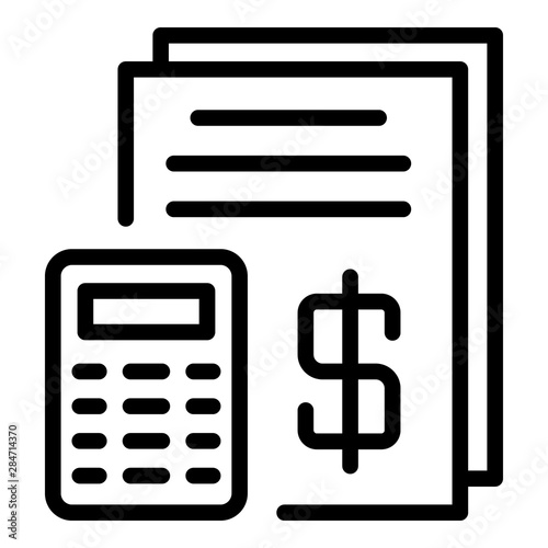 Leasing calculator icon. Outline leasing calculator vector icon for web design isolated on white background