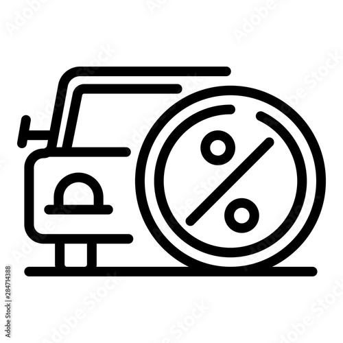 Car in leasing icon. Outline car in leasing vector icon for web design isolated on white background