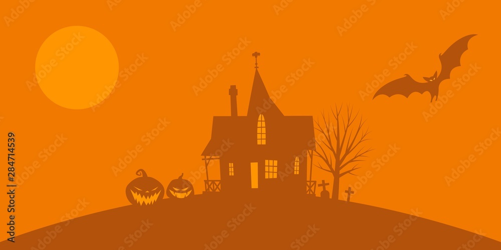 Orange Halloween background template
