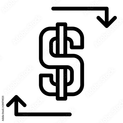 Leasing dollar icon. Outline leasing dollar vector icon for web design isolated on white background