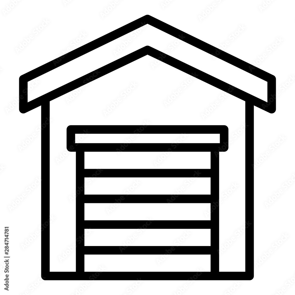 Lease garage icon. Outline lease garage vector icon for web design isolated on white background Lease garage icon. Outline lease garage vector icon for web design isolated on white background