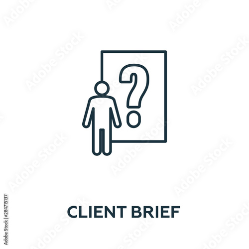 Client Brief vector icon symbol. Creative sign from advertising icons collection. Filled flat Client Brief icon for computer and mobile