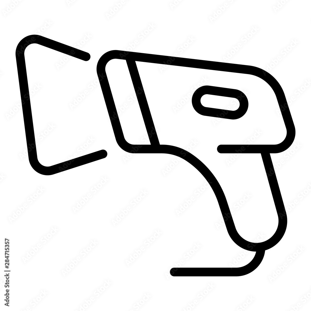 Warehouse barcode scanner icon. Outline warehouse barcode scanner vector icon for web design isolated on white background Warehouse barcode scanner icon. Outline warehouse barcode scanner vector icon for web design isolated on white background
