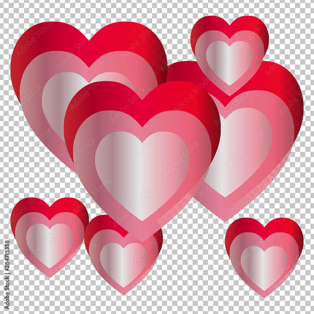 Valentine's Day. Colorful,multicolored  hearts. Vector illustration. Abstract. Love