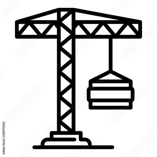 Load crane icon. Outline load crane vector icon for web design isolated on white background