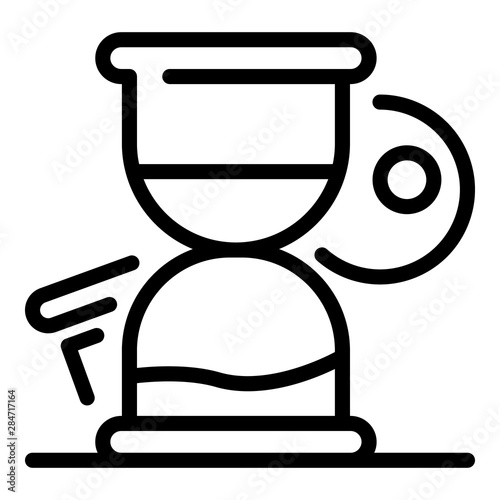 Quest hourglass key icon. Outline quest hourglass key vector icon for web design isolated on white background
