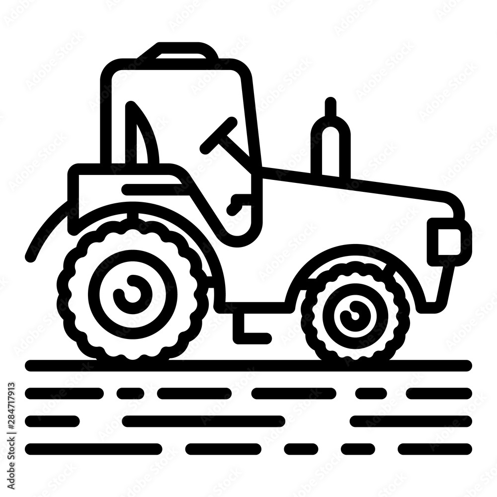 Modern tractor icon. Outline modern tractor vector icon for web design isolated on white background Modern tractor icon. Outline modern tractor vector icon for web design isolated on white background