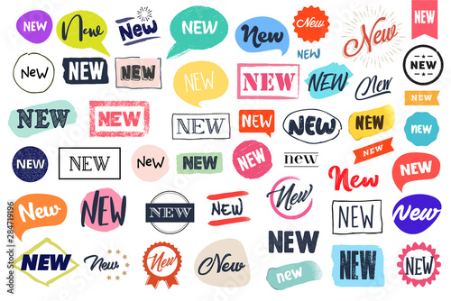Set of labels and stickers for sale, product promotion, special offer, shopping, e-commerce. Isolated vector illustrations for web design and marketing material.
