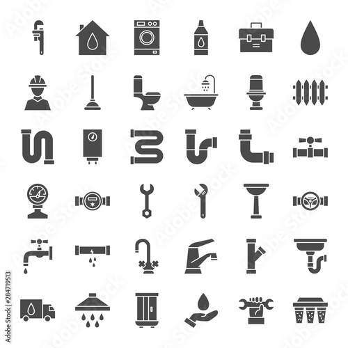 Plumbing Solid Web Icons