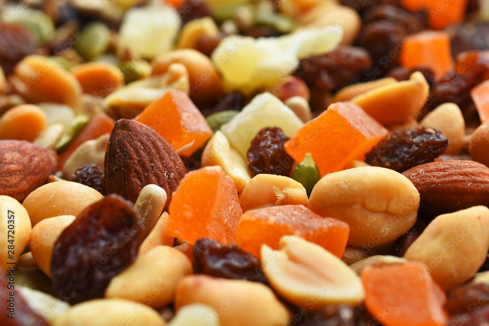 Organic Trail Mix Close Up Organic Trail Mix Close Up