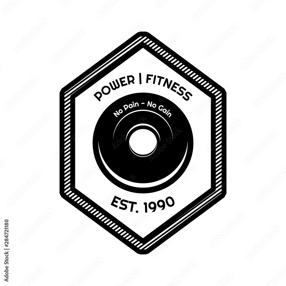 Barbell weights poster design gym sport vector illustration template.
