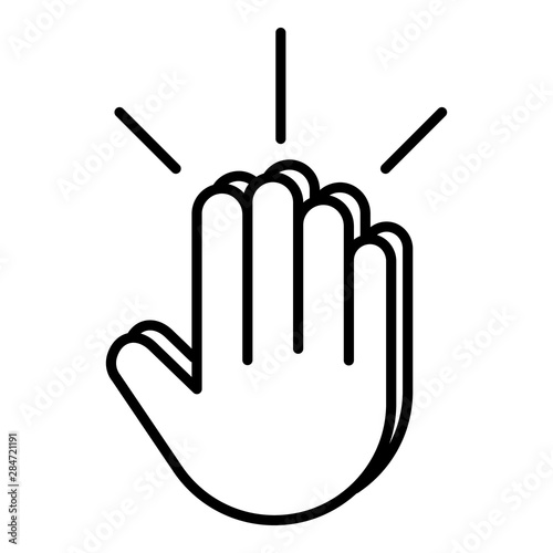 Hand gives five icon. Outline hand gives five vector icon for web design isolated on white background