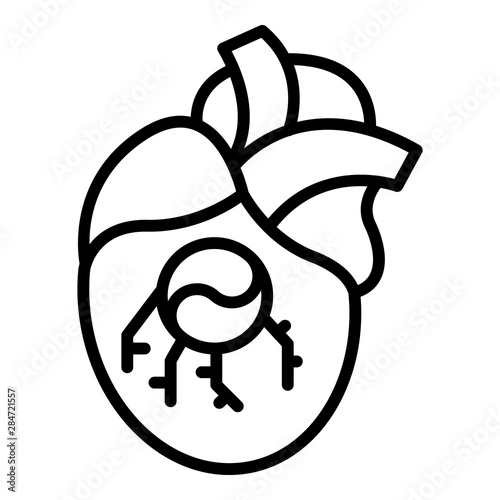 Heart valve implant icon. Outline heart valve implant vector icon for web design isolated on white background