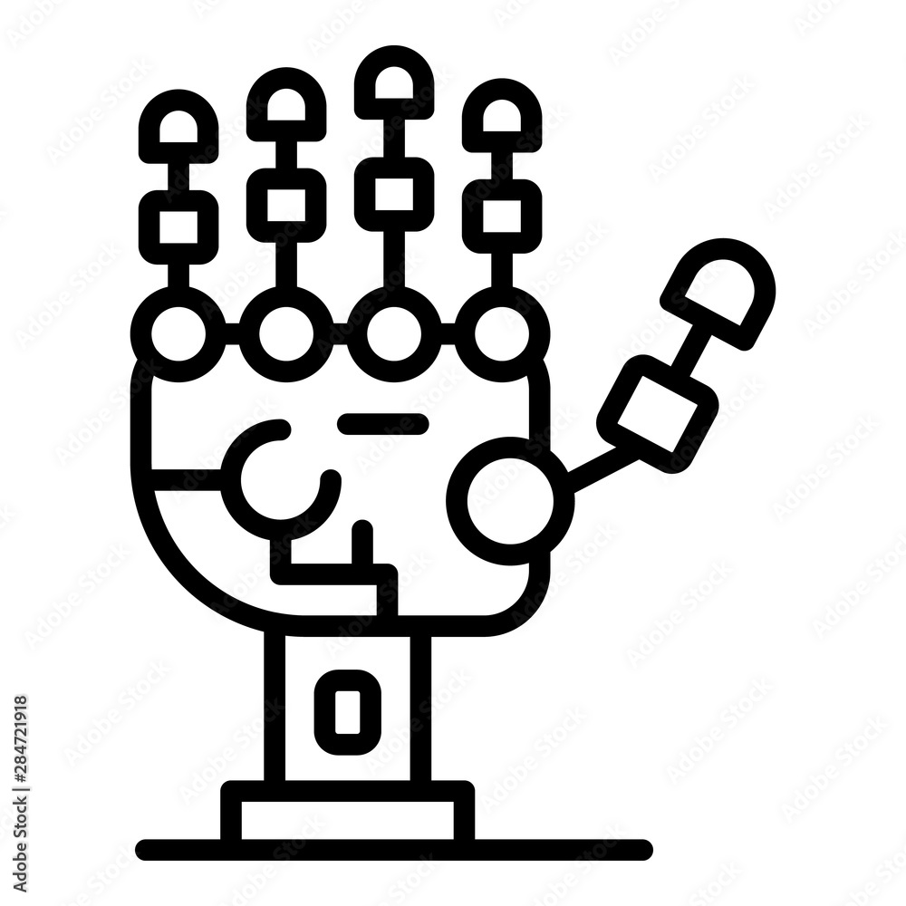 Skeleton of a mechanical arm icon. Outline skeleton of a mechanical arm vector icon for web design isolated on white background Skeleton of a mechanical arm icon. Outline skeleton of a mechanical arm vector icon for web design isolated on white background