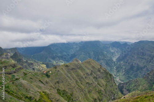 Paul da Serra plateau panorama viewpoint on the Encumeada pass near Funchal on Madeira island, Portugal