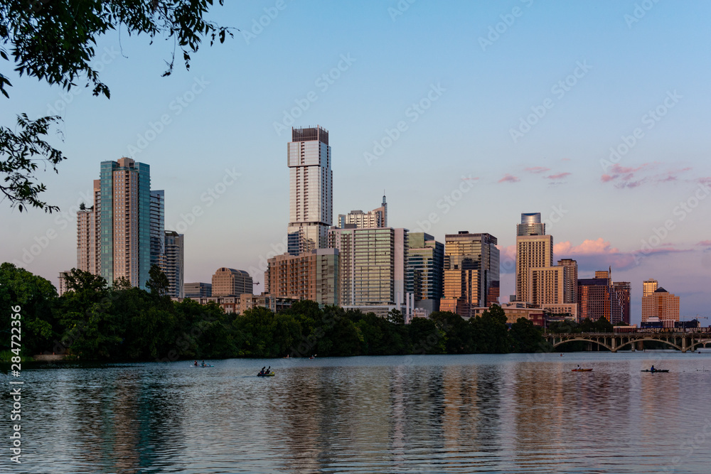 Downtown Austin Texas at Sunset August 2019