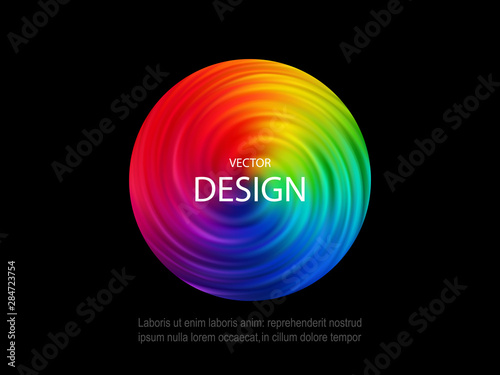 Bright abstract poster design. Rainbow circular vortex, modern design for your creativity.