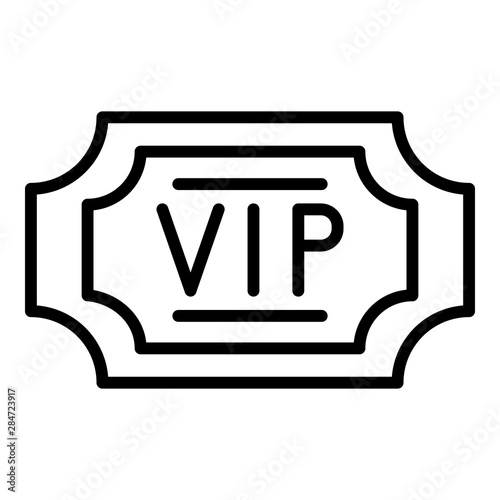 VIP label icon. Outline VIP label vector icon for web design isolated on white background