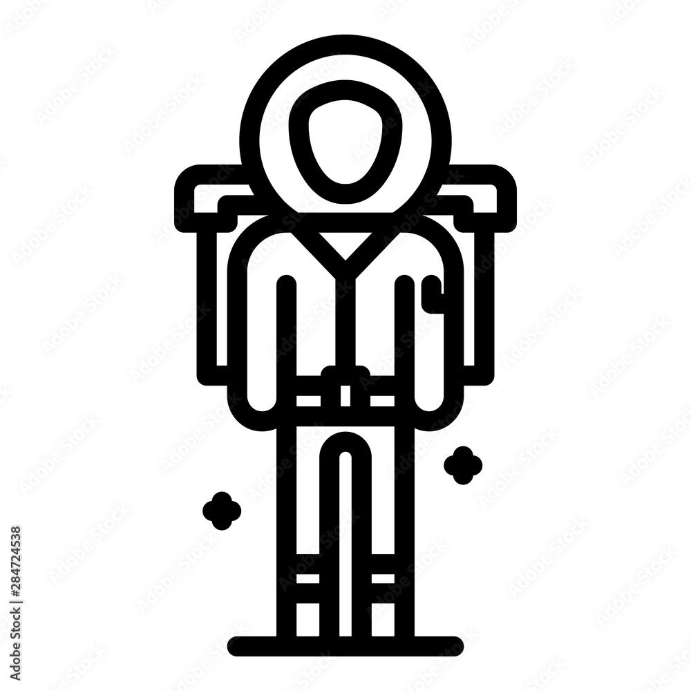 Astronaut in full growth icon. Outline astronaut in full growth vector icon for web design isolated on white background