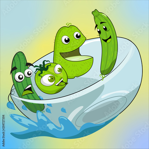 Vegetales cartoon caricatura