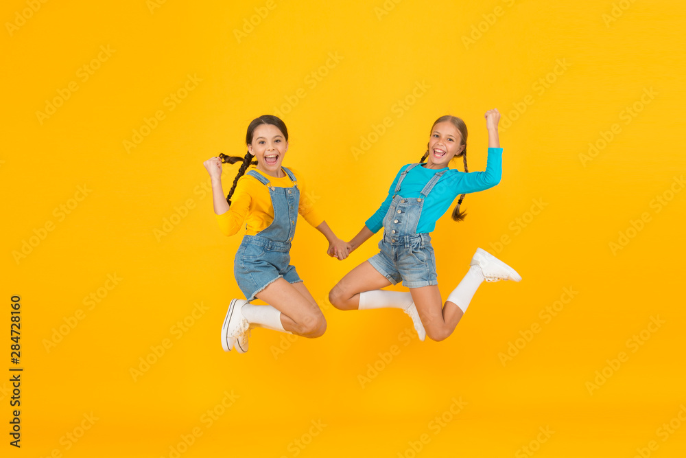 Freedom value. Living happy life in free country. Patriotic upbringing. Patriotism concept. Girls with blue and yellow clothes. We are ukrainians. Ukrainian kids. Children ukrainian young generation