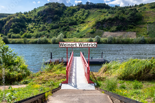 Anlegestelle auf der Mosel am Weinort Wintrich, Gemeinde Bernkastel-Kues, Rheinland-Pfalz, Deutschland photo