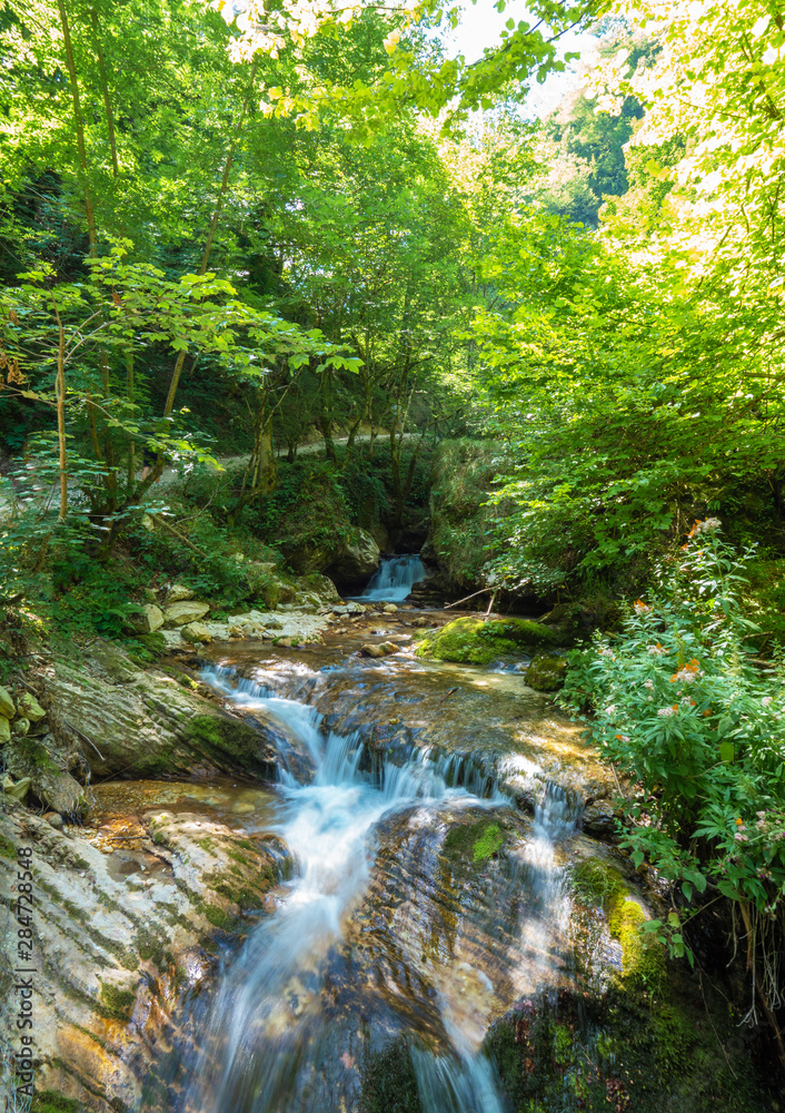 Gole dell'Infernaccio (Italy) - A naturalistic wild attraction in the Monti Sibillini National Park, Marche region, province of Fermo Gole dell'Infernaccio (Italy) - A naturalistic wild attraction in the Monti Sibillini National Park, Marche region, province of Fermo