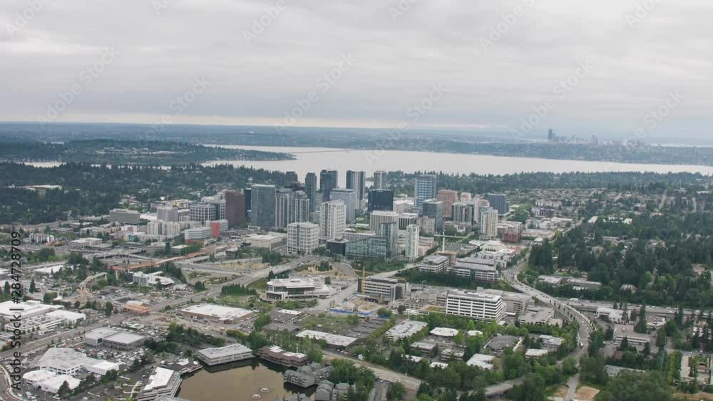 Bellevue Washington with Seattle, Lake Washington and Mercer Island Bellevue Washington with Seattle, Lake Washington and Mercer Island