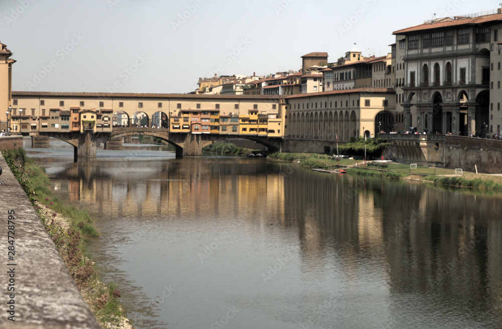 View of the Arno and the Ponte Vecchion in Florence, Tuscany