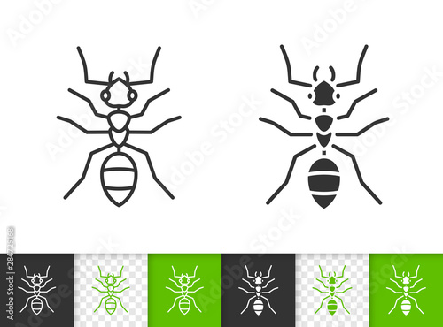 Ant simple animal black line insect vector icon