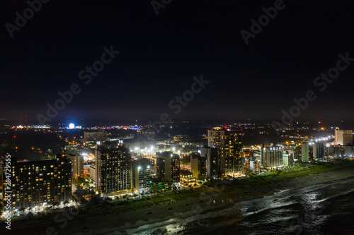 Aerial night shot of Myrtle Beach South Carolina © Felix Mizioznikov