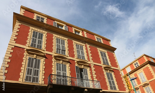 Tablou canvas old hotel building in Menton , French Riviera