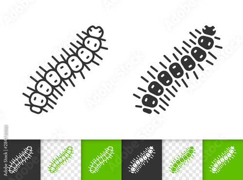 Obraz na plátne Caterpillar simple black line worm bug vector icon