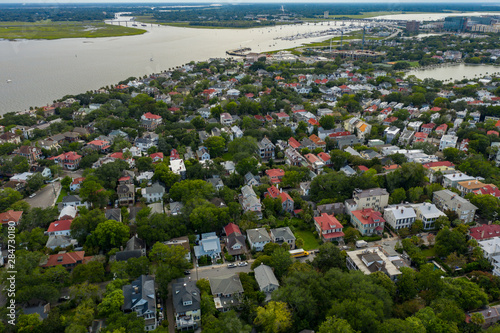 Aerial photo French Quarter Charleston SC