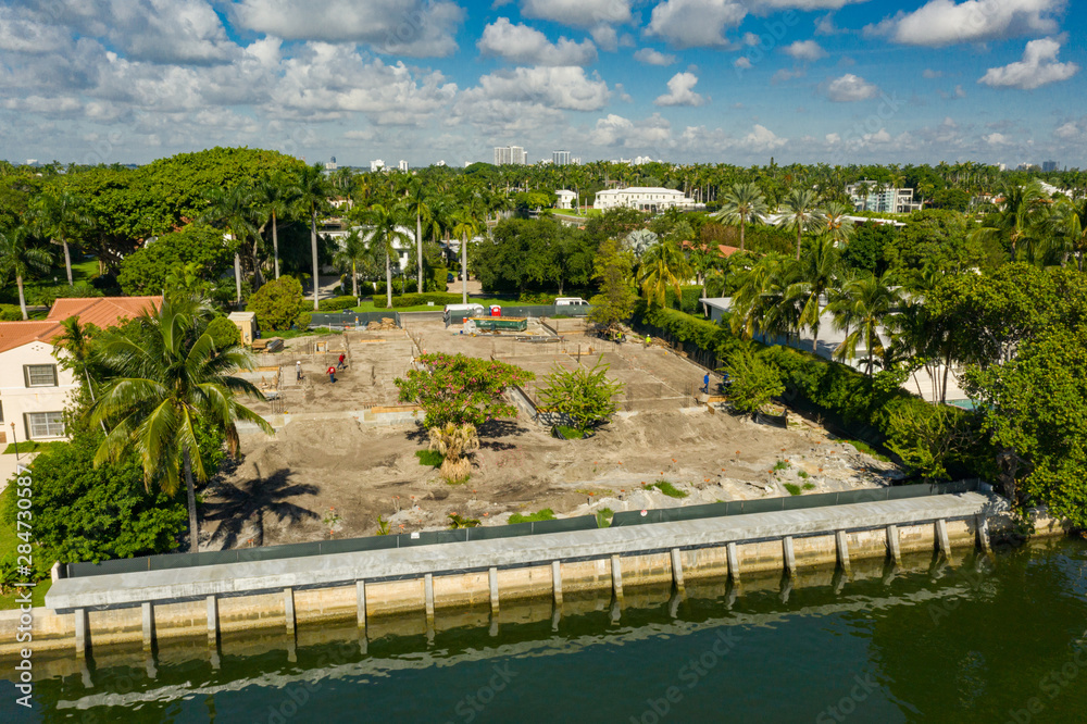 Waterfront lot house construction Miami FL